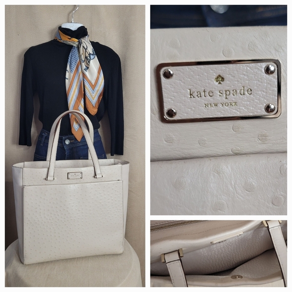 KATE SPADE ♠️ ostrich tote - Picture 4 of 6
